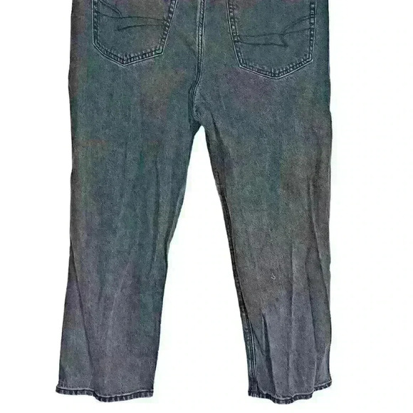 American Eagle Sz‎ 14 Jeans Straight Leg Faux Leather Trim Stretch - Picture 5 of 16